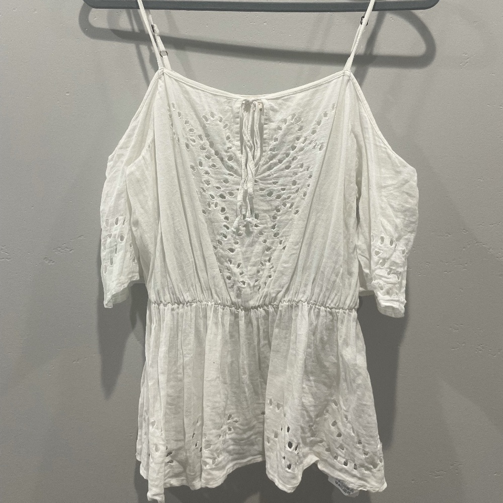 Vintage Small Guess Off the Shoulder Eye-lit Tank Top